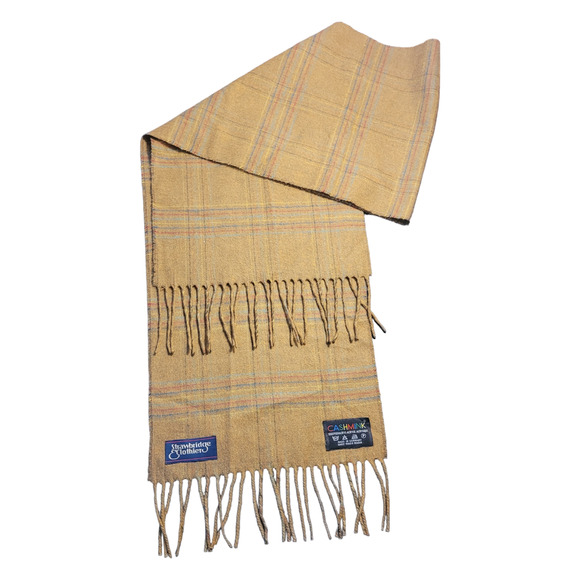 Vintage Accessories - Vntg 80s Strawbridge Cashmink Plaid Scarf Germany Quietlux Heritage Soft Fringe